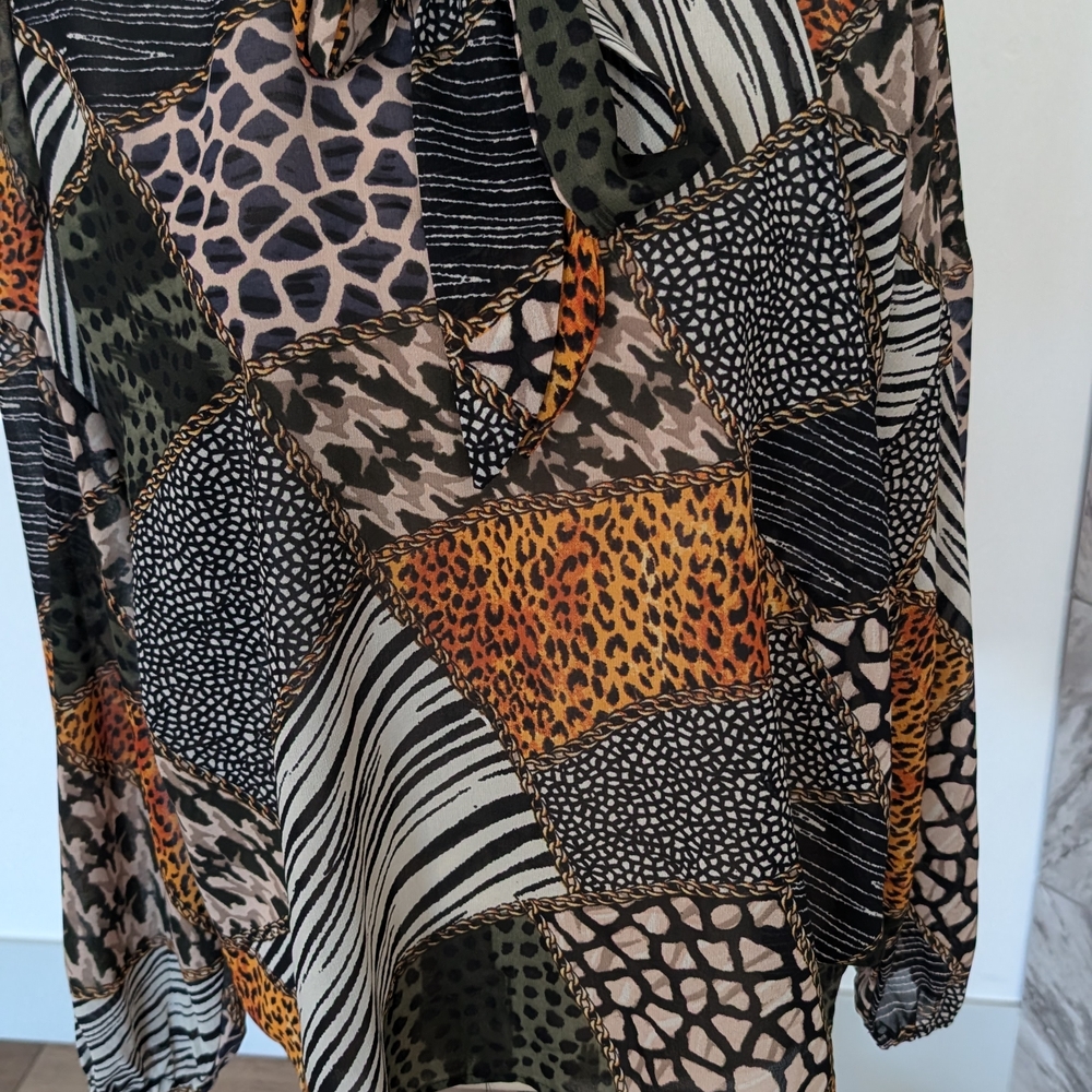 Willow Tree Multicolor Animal Print Blouse